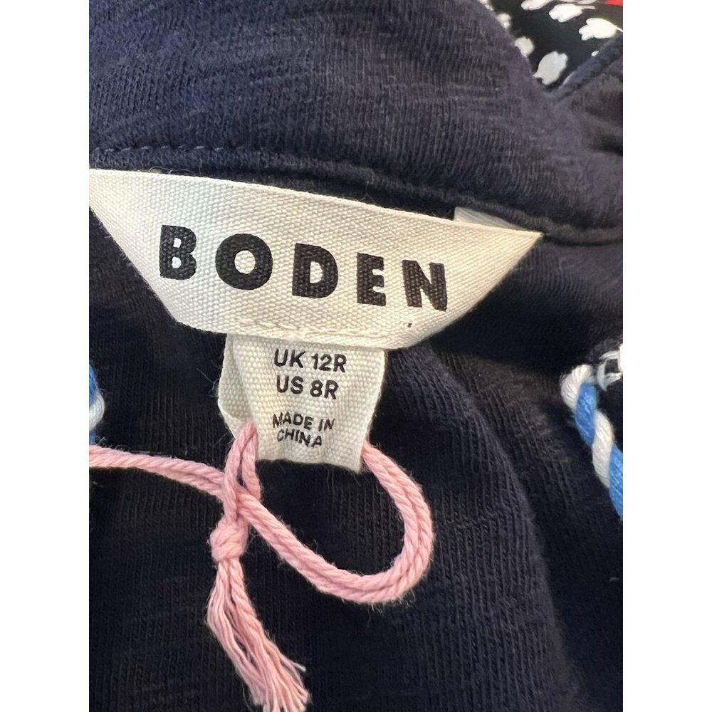 Boden Women’s Nadine Notch Sleeveless Mini Dress Size 8 Blue Embroidered Cotton - Picture 7 of 15